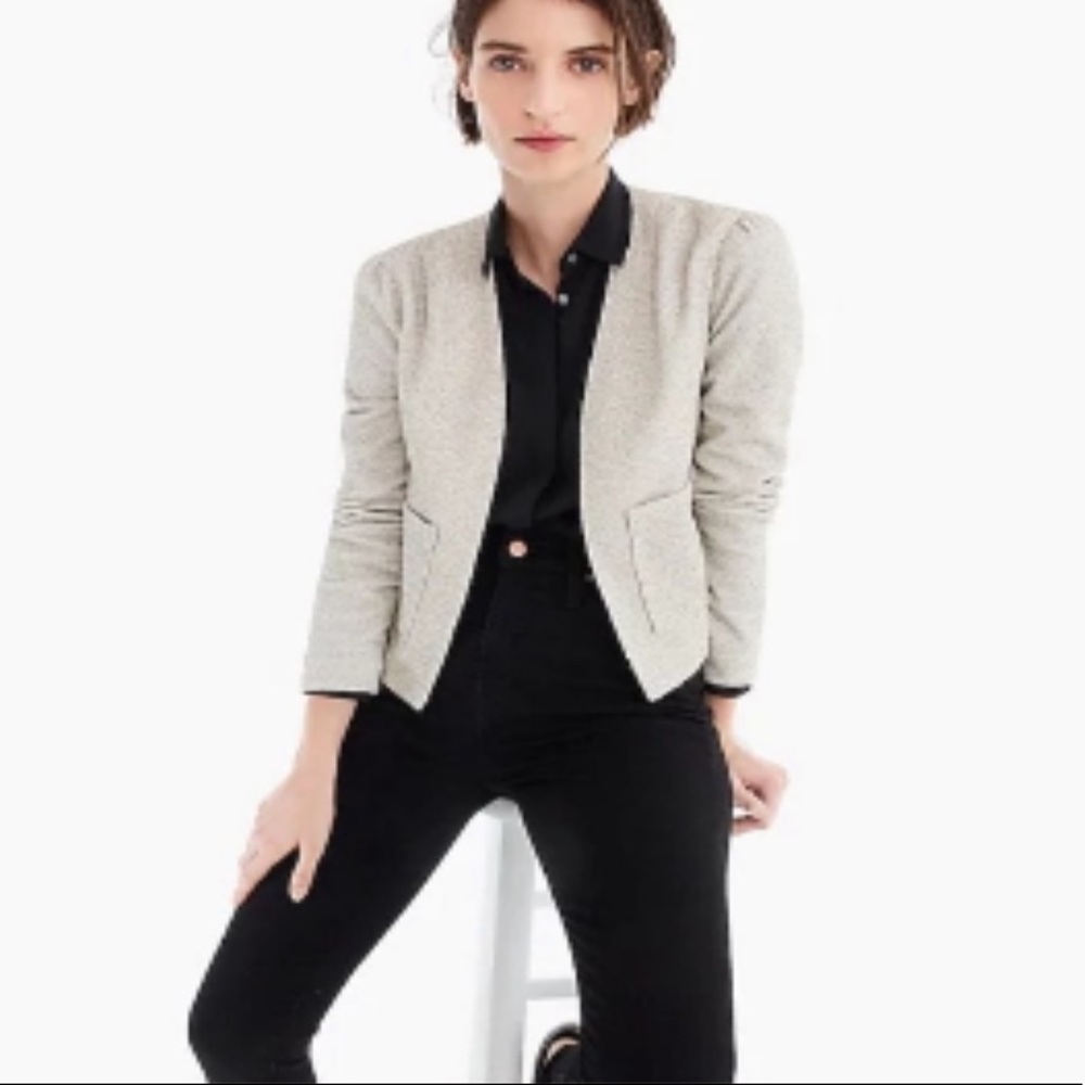 JCrew Bouclé Open Front Blazer